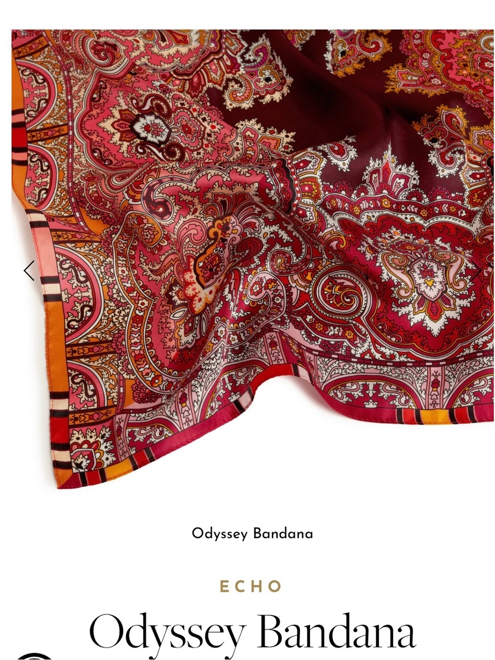 Echo Odyssey Bandana — Red, Pink & Orange Paisley